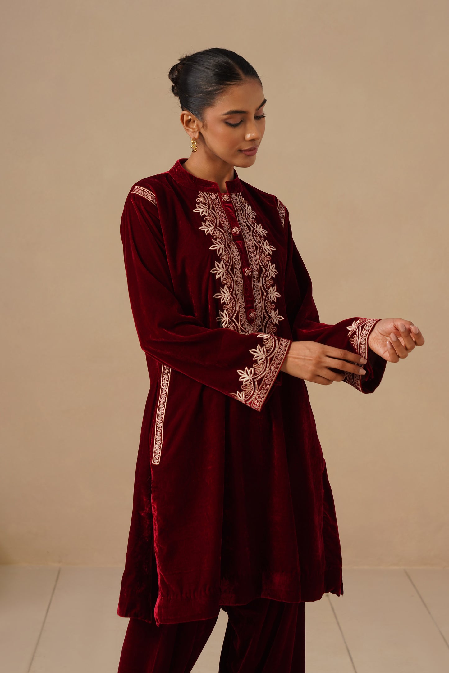 Velvet with Embroidered with Pakistani Salwar
