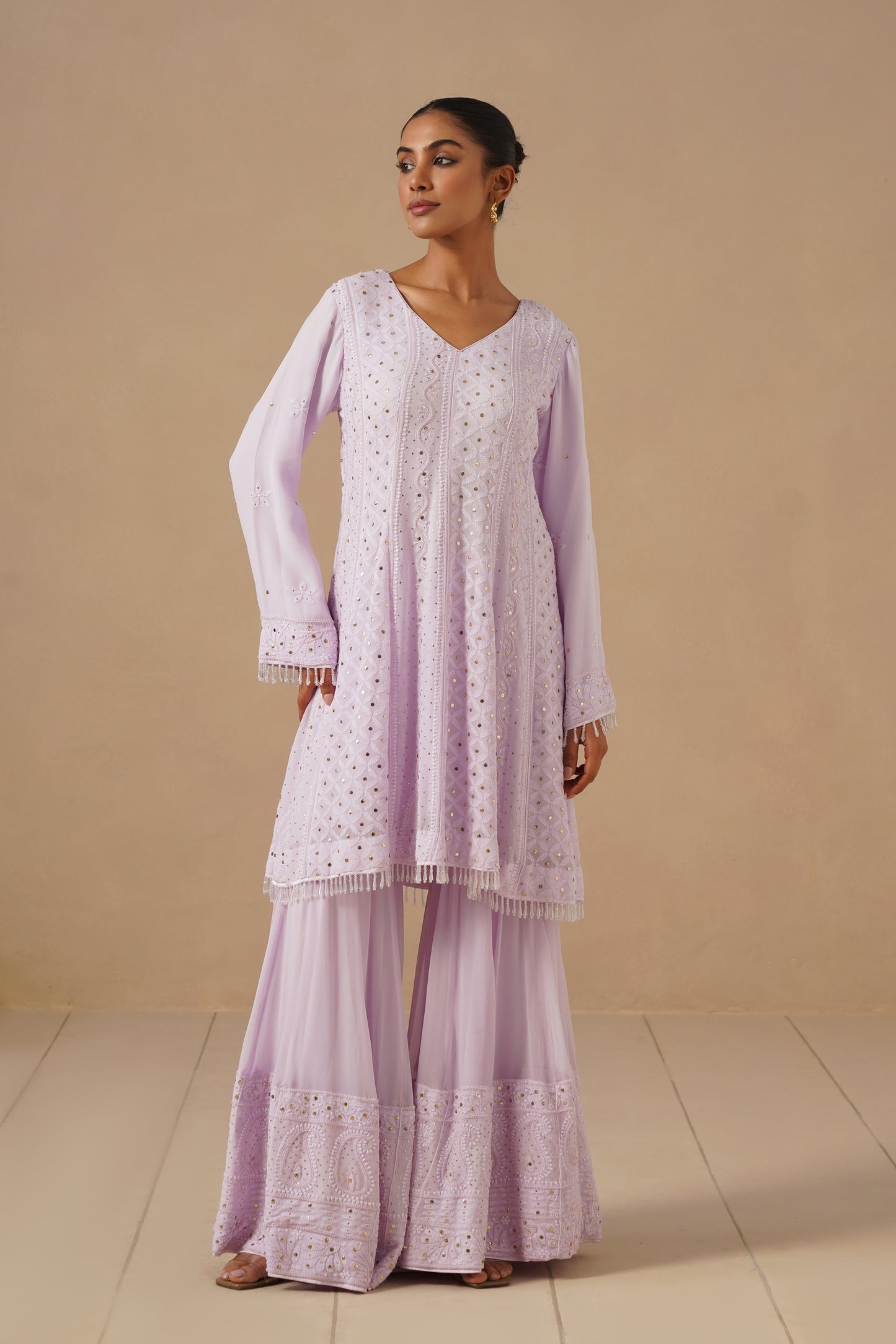 Lucknawi Short Anarkali With Sharara