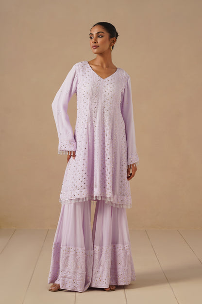 Lucknawi Short Anarkali With Sharara