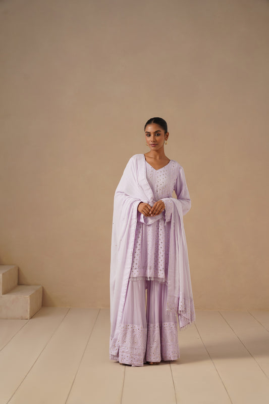 Lucknawi Short Anarkali With Sharara