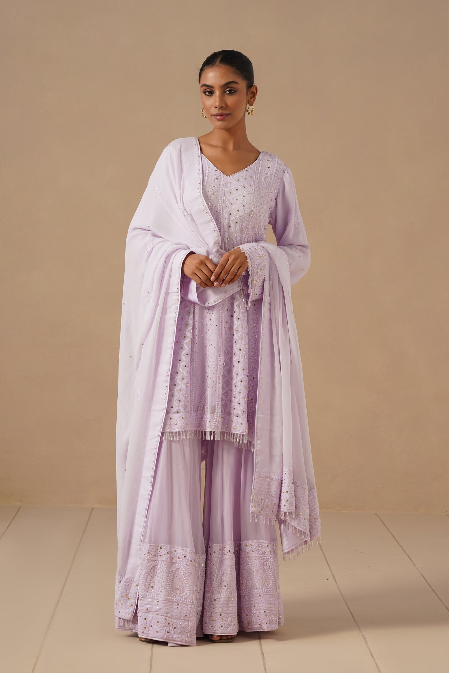 Lucknawi Short Anarkali With Sharara