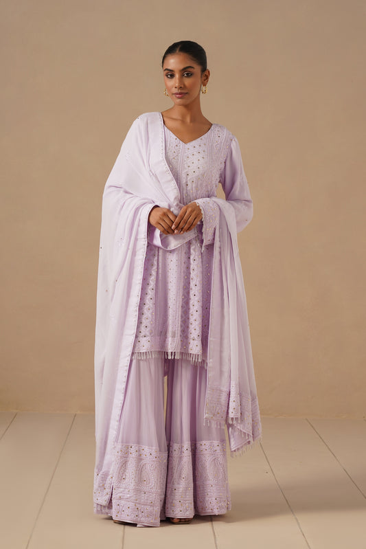 Lucknawi Short Anarkali With Sharara