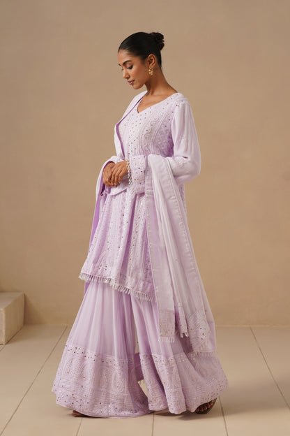 Lucknawi Short Anarkali With Sharara