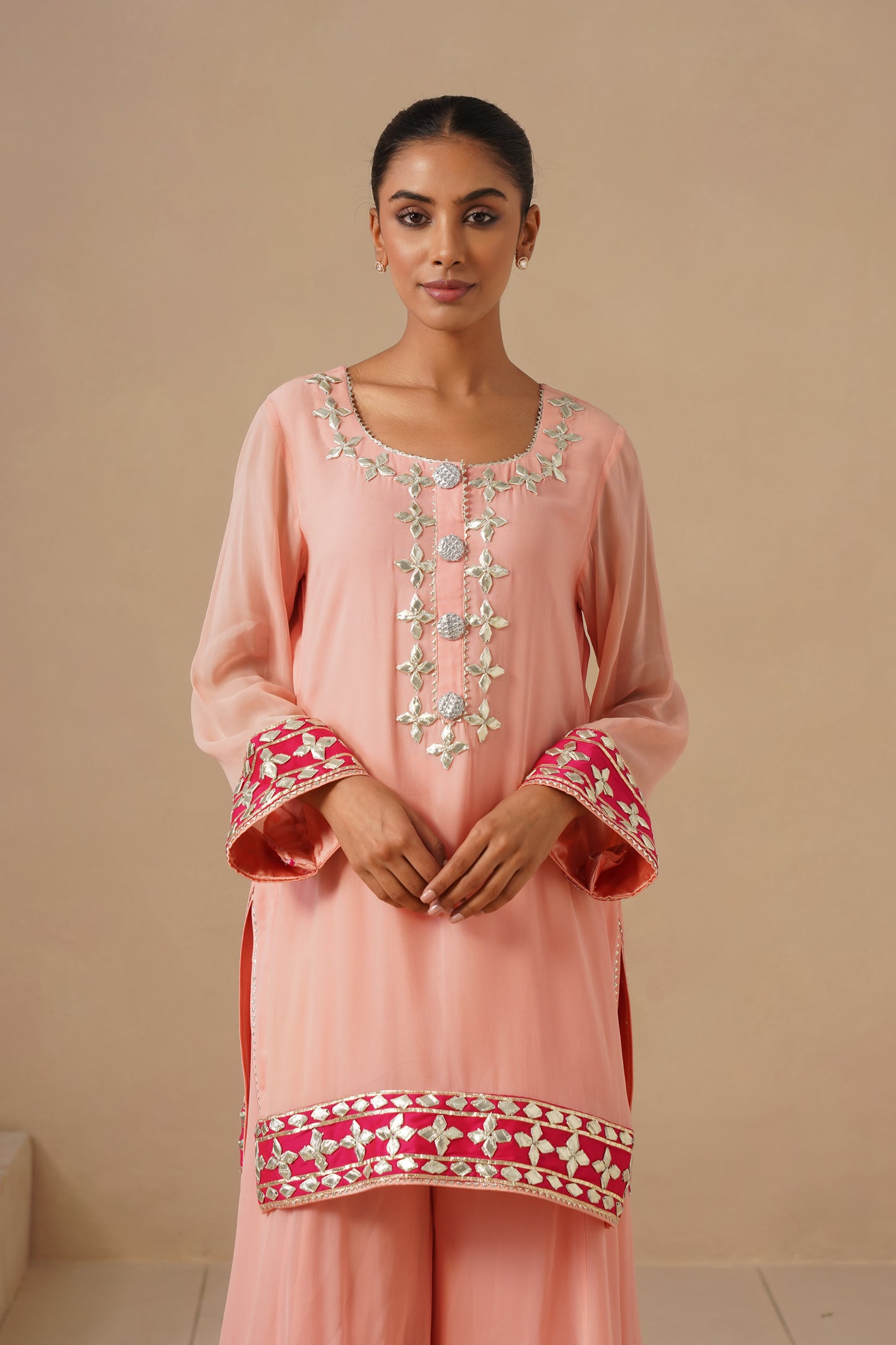 Georgette Sharara with Gota work (Potli Optional)