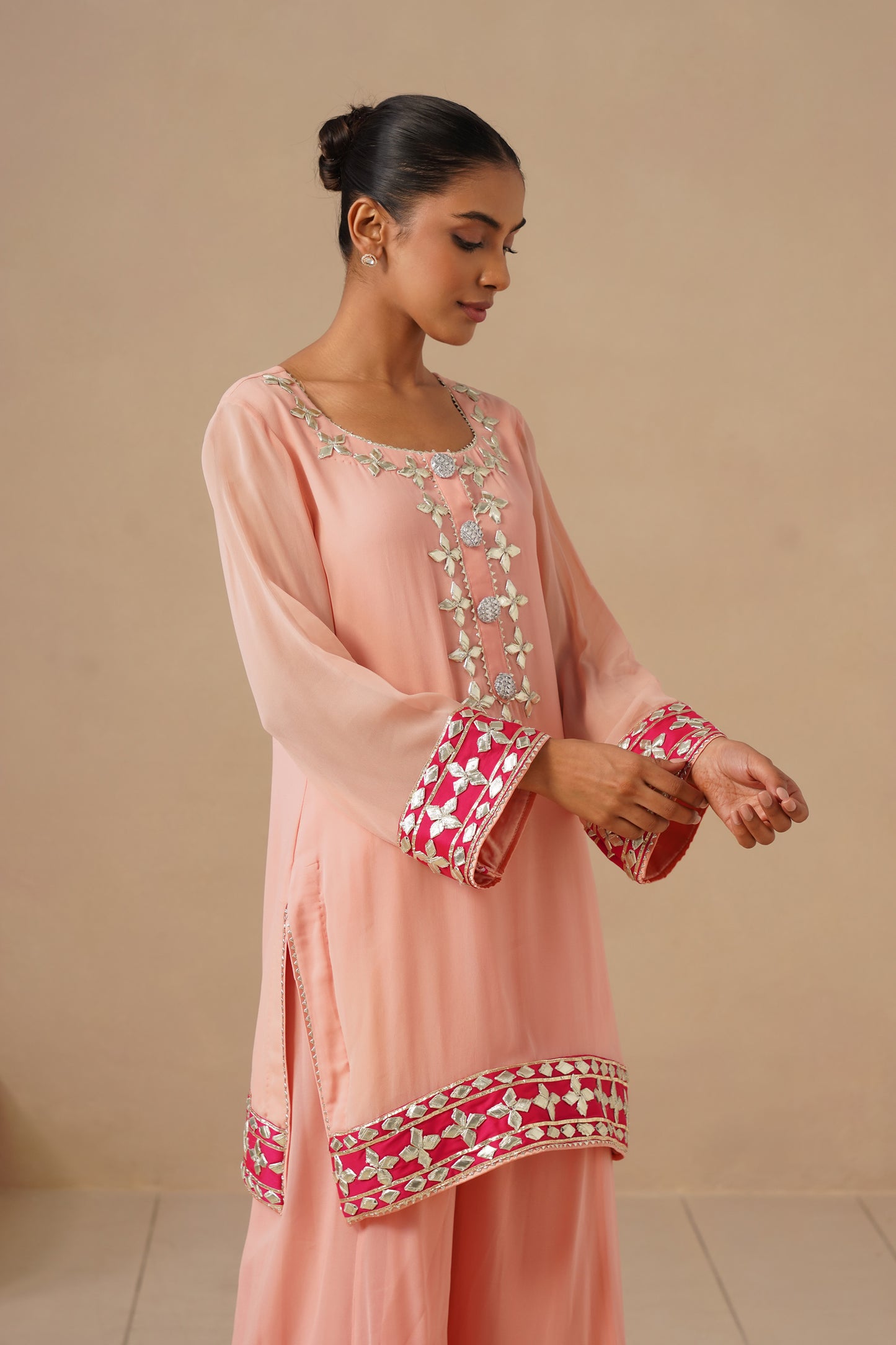 Georgette Sharara with Gota work (Potli Optional)