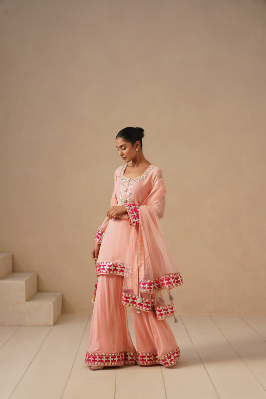 Georgette Sharara with Gota work (Potli Optional)