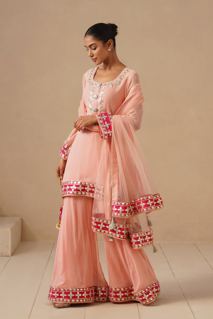 Georgette Sharara with Gota work (Potli Optional)