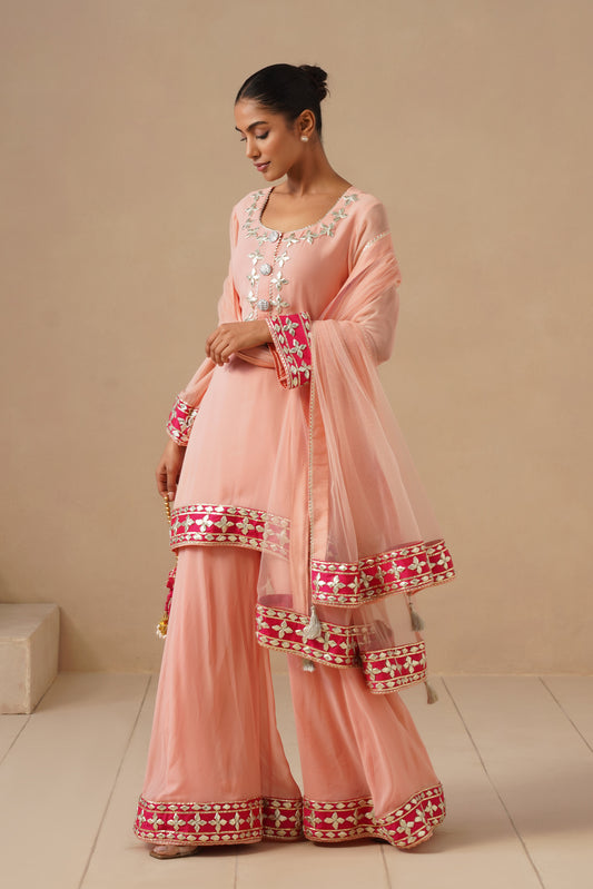 Georgette Sharara with Gota work (Potli Optional)