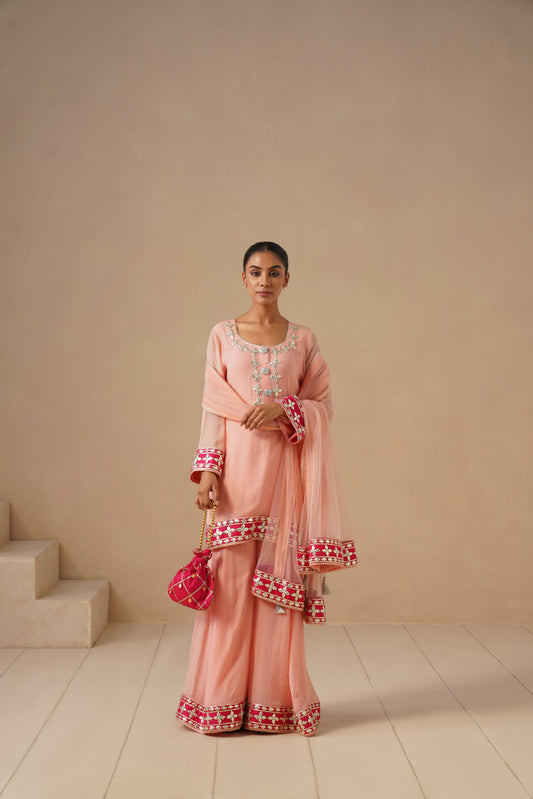 Georgette Sharara with Gota work (Potli Optional)