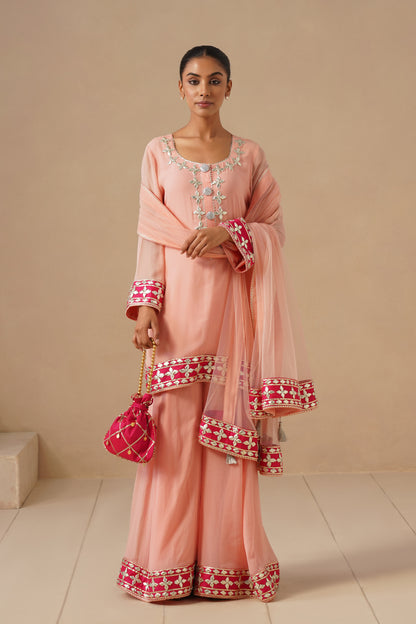 Georgette Sharara with Gota work (Potli Optional)