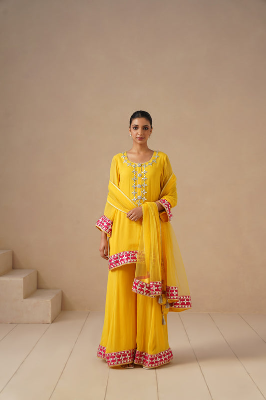 Georgette Sharara with Gota work (Potli Optional)