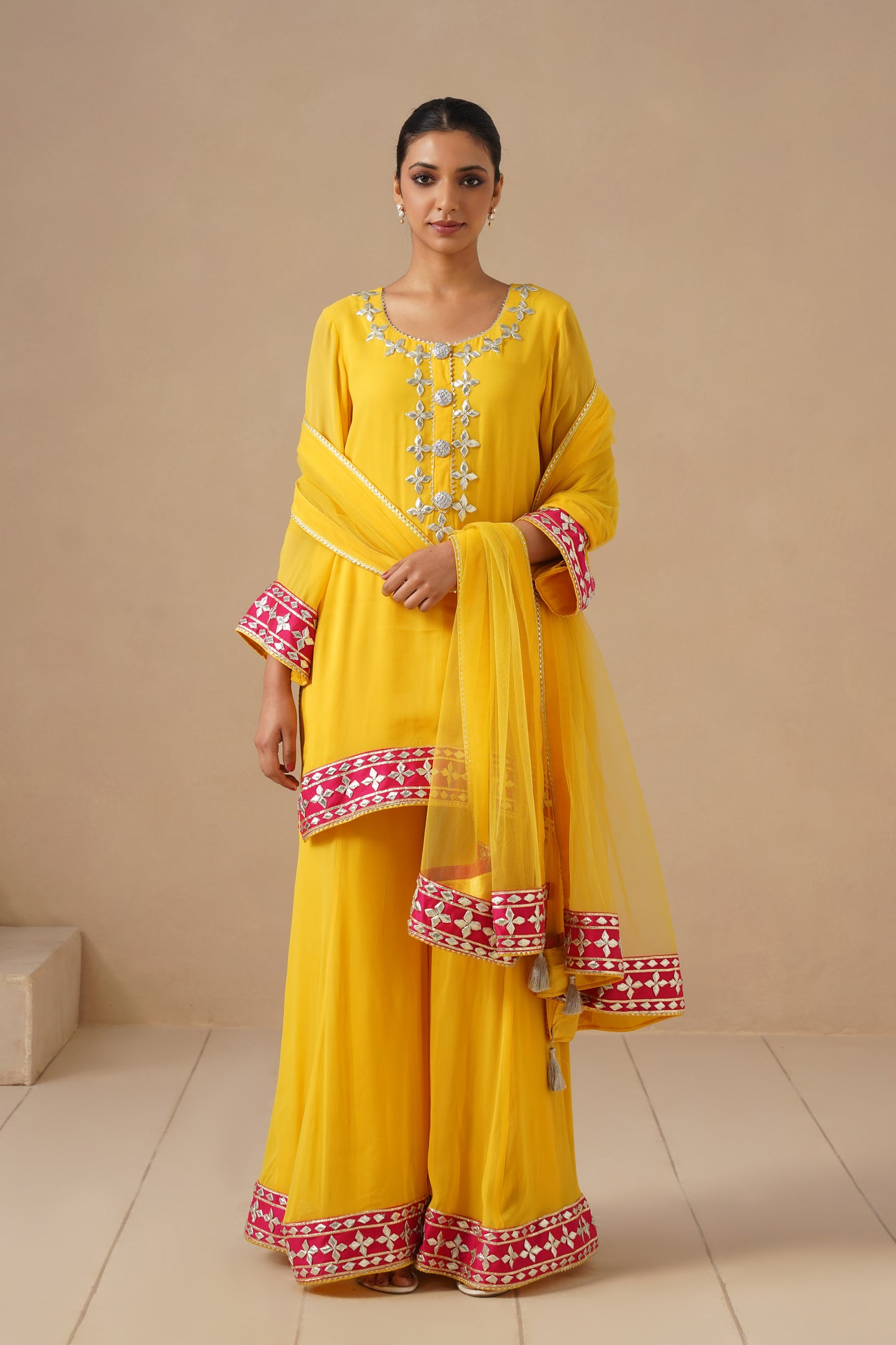 Georgette Sharara with Gota work (Potli Optional)