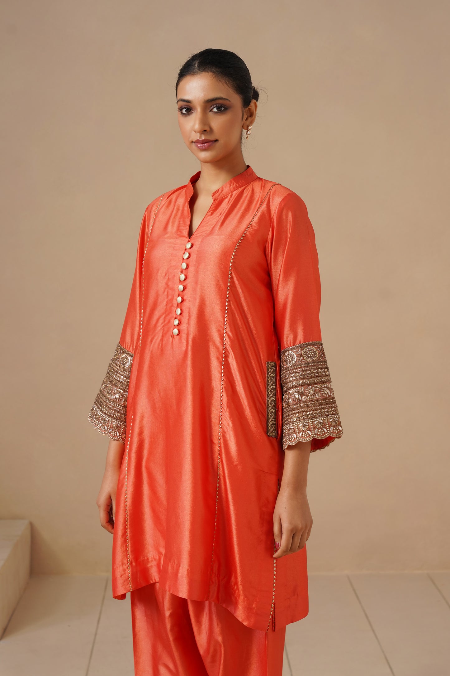 Russian Silk with Antique Border and Salwar