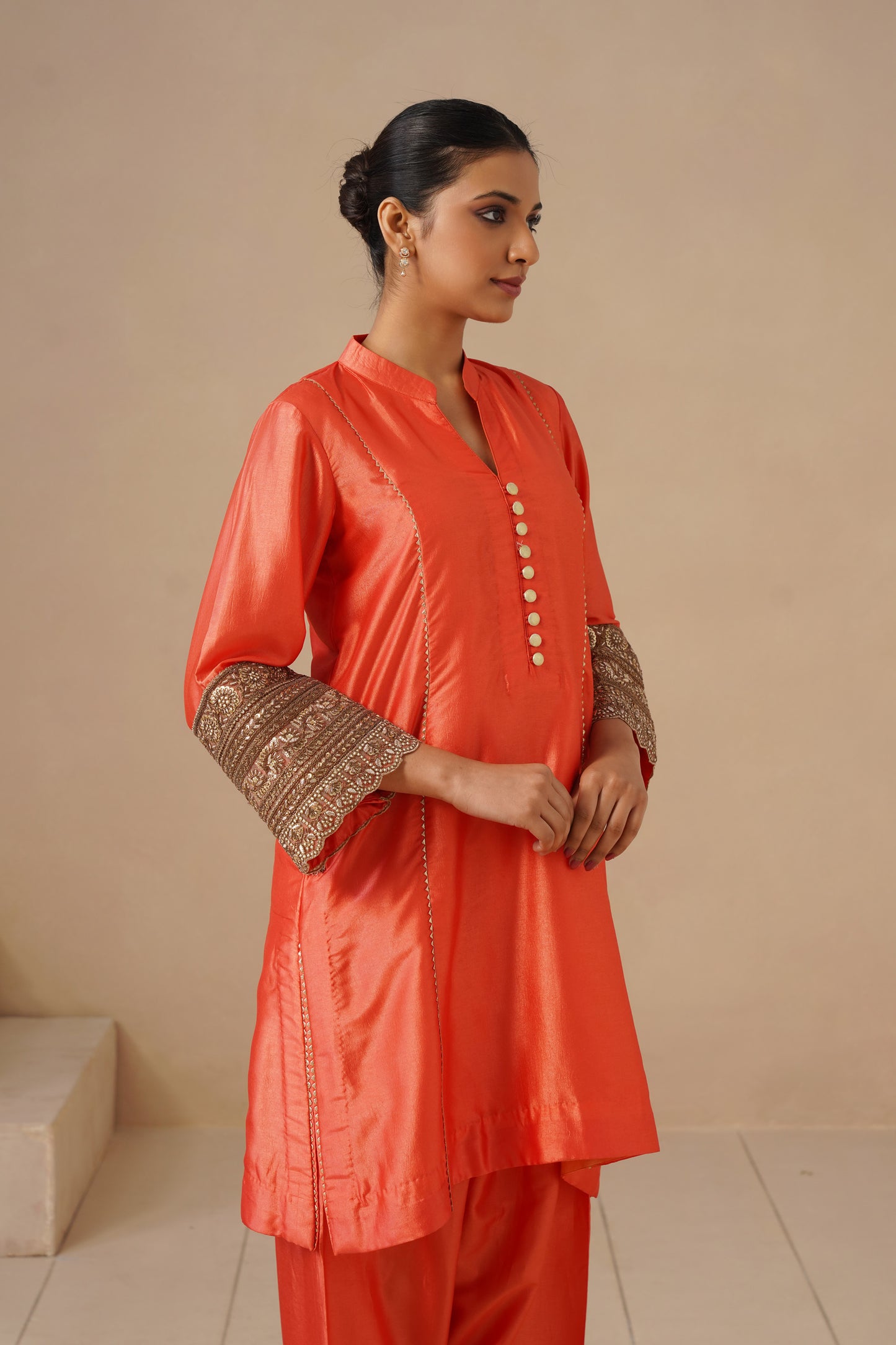 Russian Silk with Antique Border and Salwar