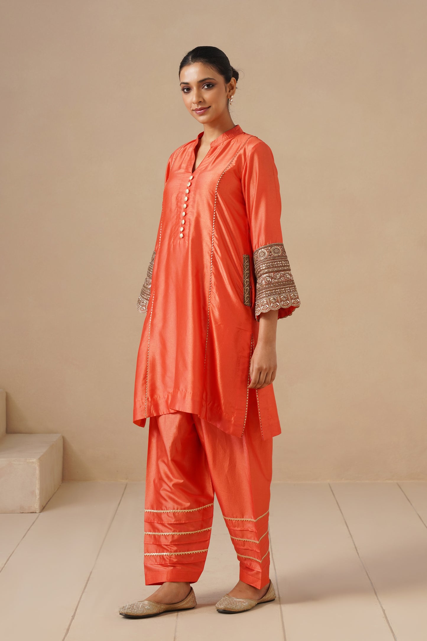 Russian Silk with Antique Border and Salwar