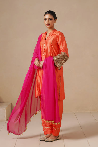 Russian Silk with Antique Border and Salwar