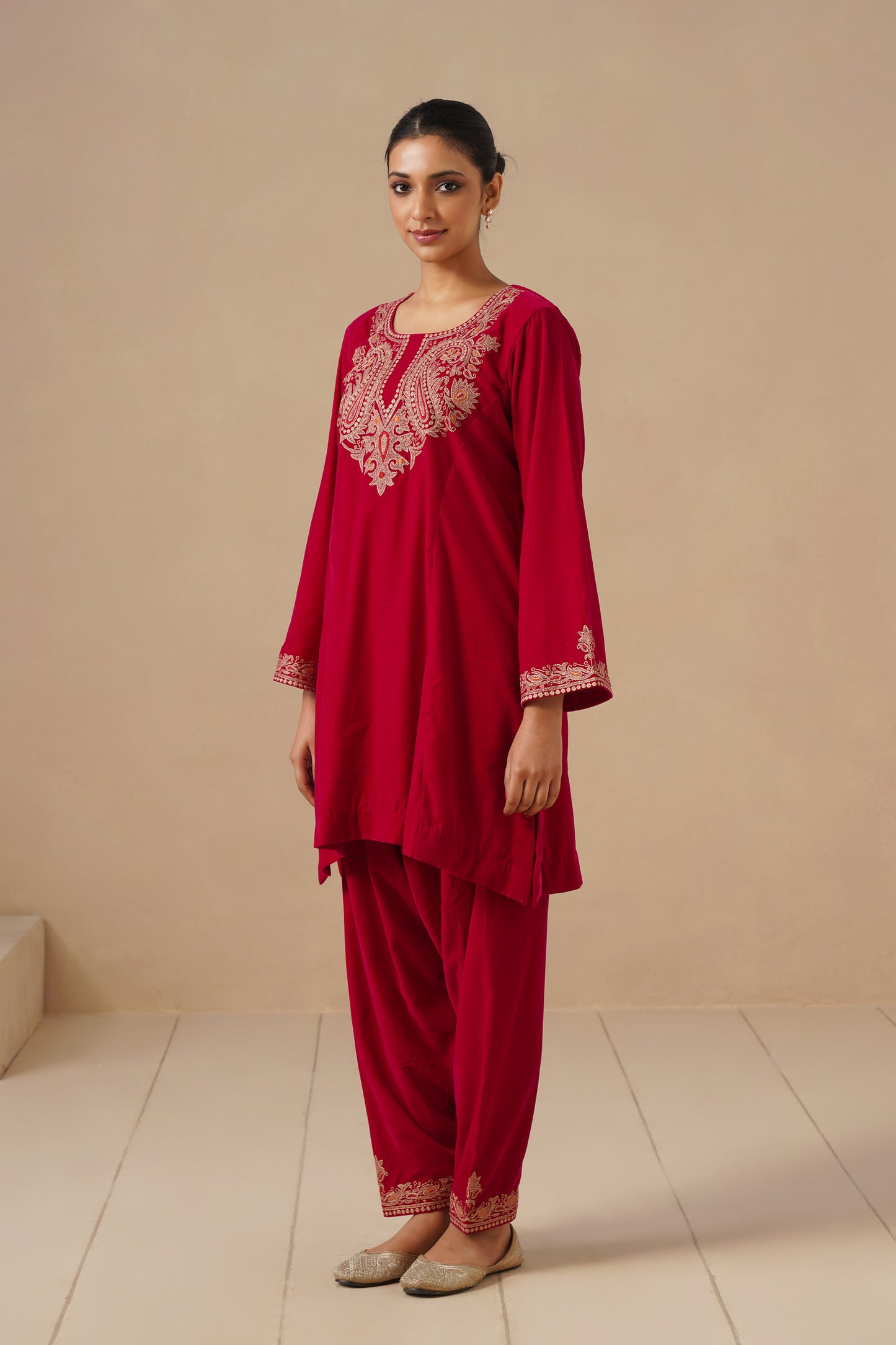 Velvet with Embroidered with Pakistani Salwar