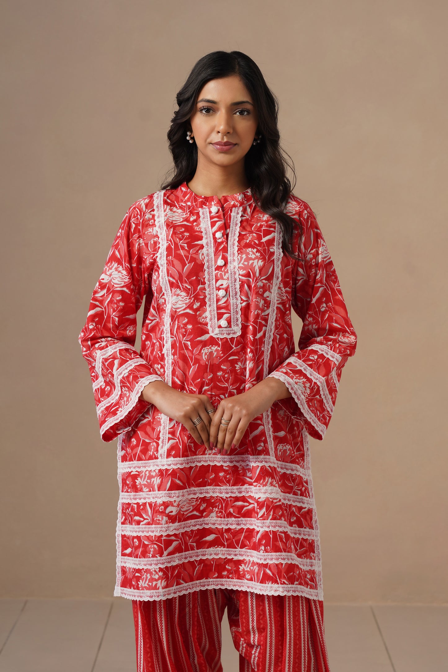 Cotton with Lases and Farshi Salwar