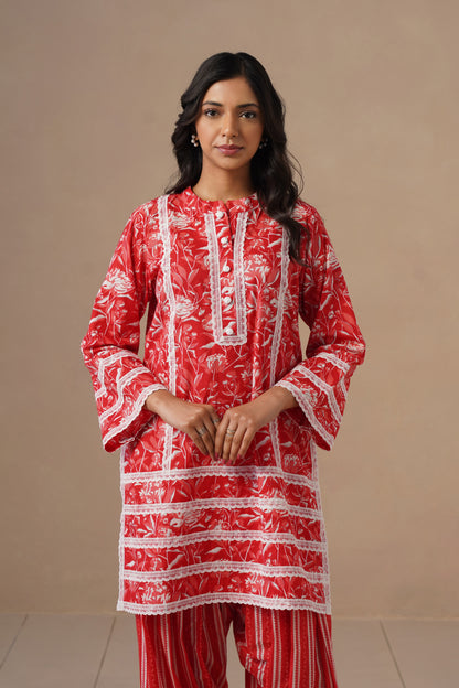 Cotton with Lases and Farshi Salwar