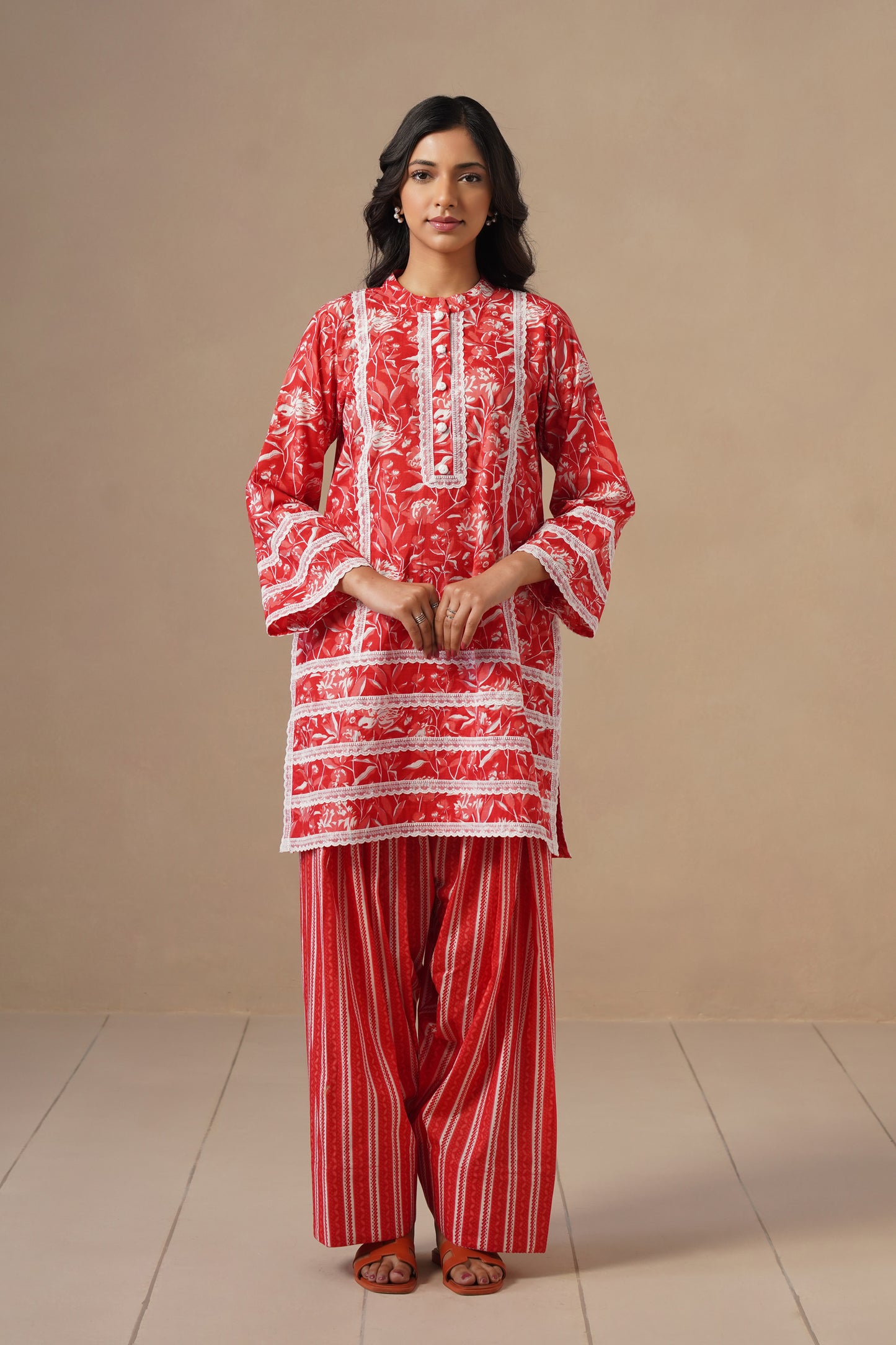 Cotton with Lases and Farshi Salwar