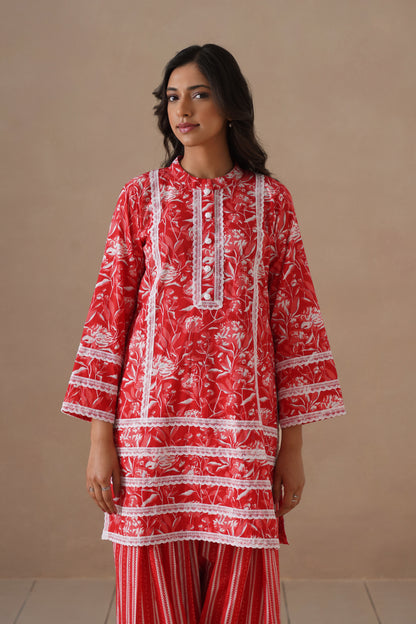 Cotton with Lases and Farshi Salwar