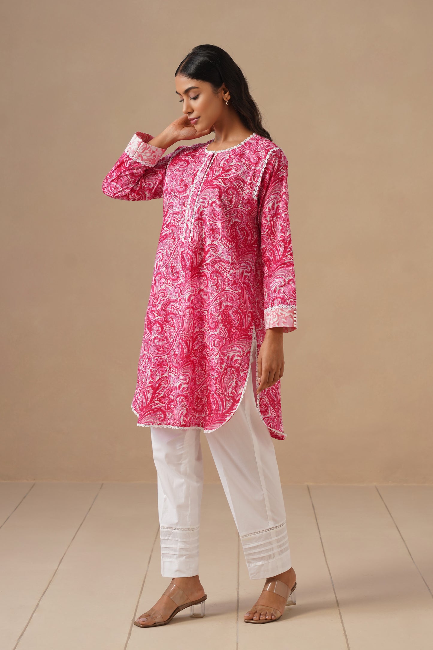 Cotton Fabric with Lases and  Pants