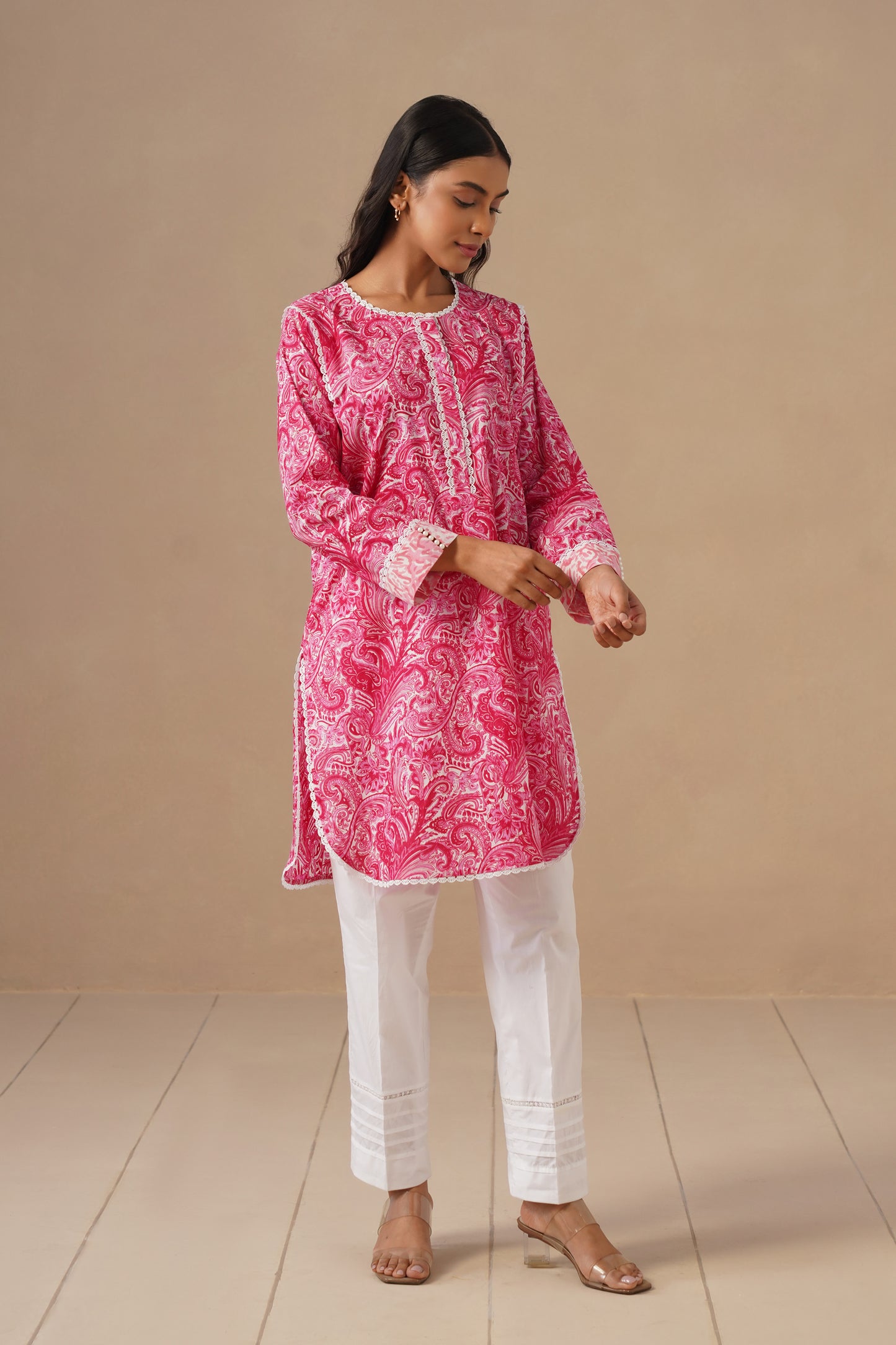 Cotton Fabric with Lases and  Pants