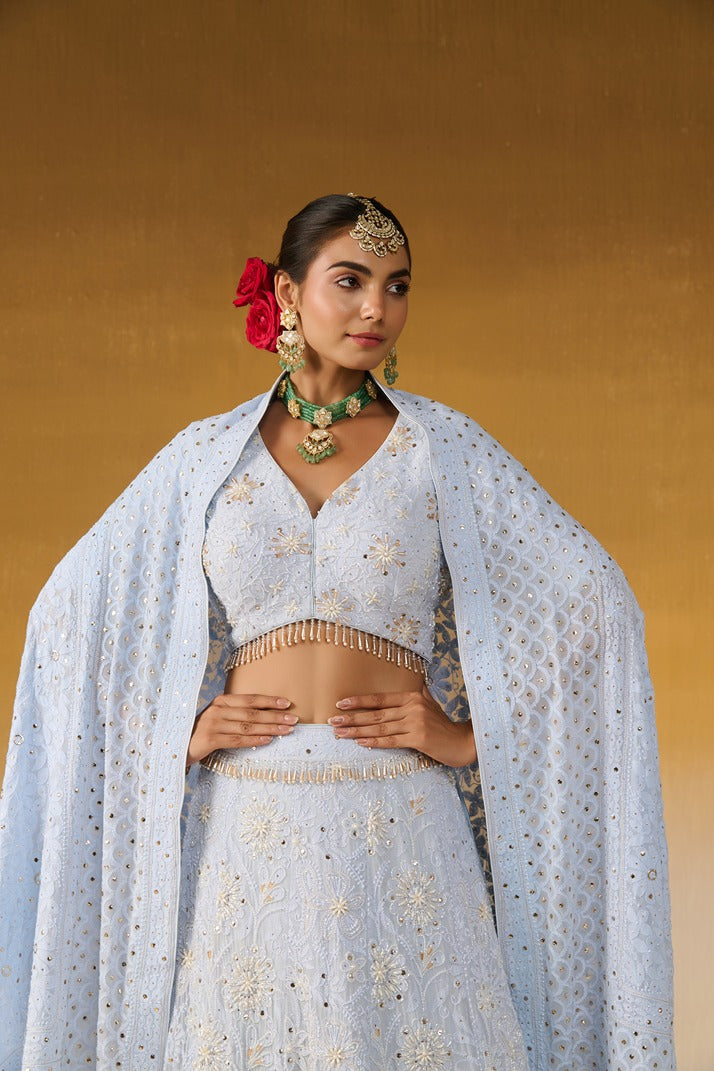 Chikankari Fabric Embroidered