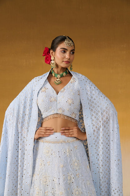 Chikankari Fabric Embroidered