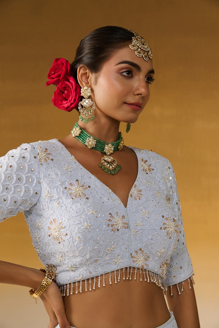 Chikankari Fabric Embroidered