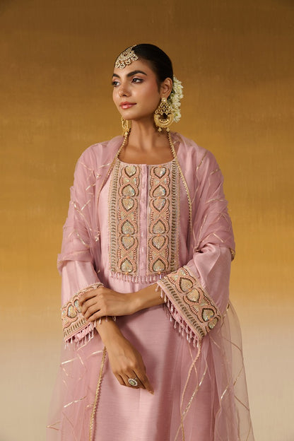 Chanderi Silk Fabric Embroidered